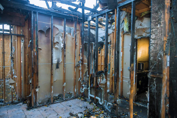 Professional Emergency Fire Damage Restoration technician working in Stacy, MN